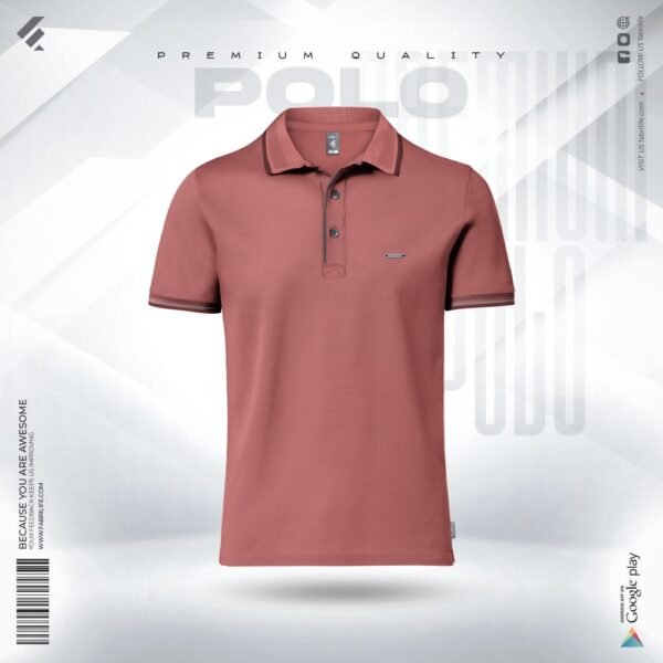 Premium Double PK Cotton Polo - Brick Red